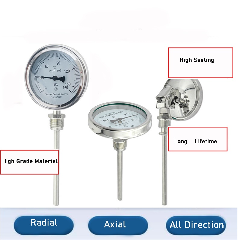 Bimetal thermometer series- Stainless steel bimetal thermometer