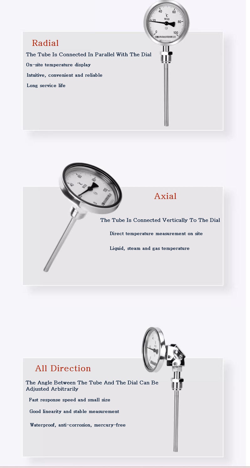 Bimetal type thermometer-direction-customized