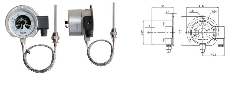 Electric contact capillary thermometer-diagram-Wepower electronic