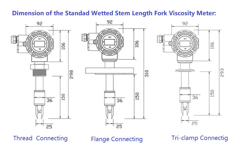 Fork Viscosity Meter product dimension