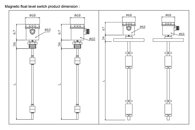 structure diagram of float level sensor