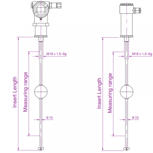 structure of magnetostrictive water level meter