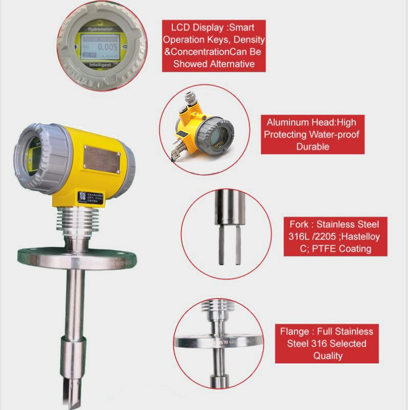 Micro motion tuning fork density meter concentration meter