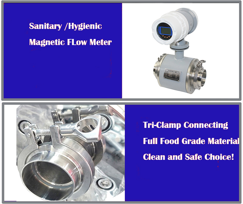 Sanitary magnetic flow meter