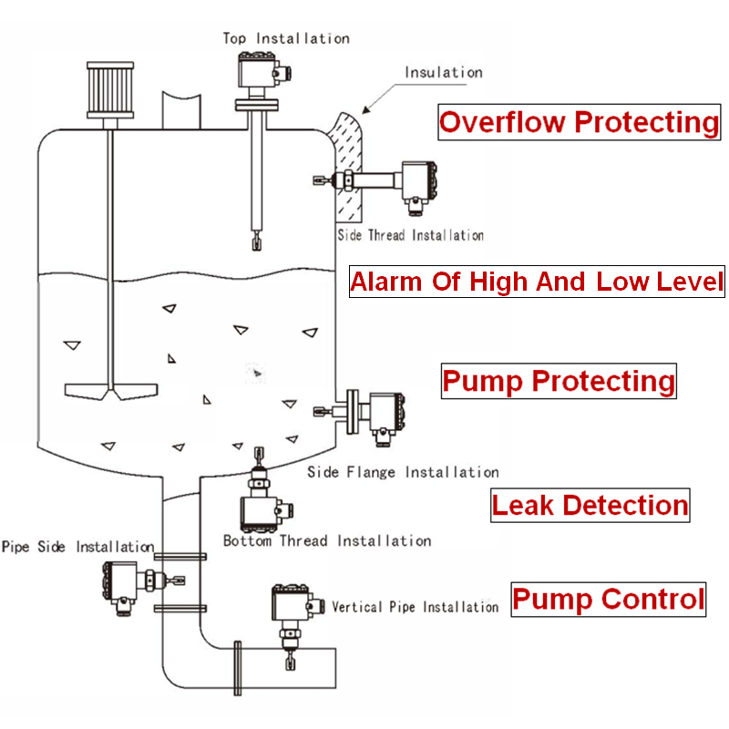 Vibrating level switch-installation