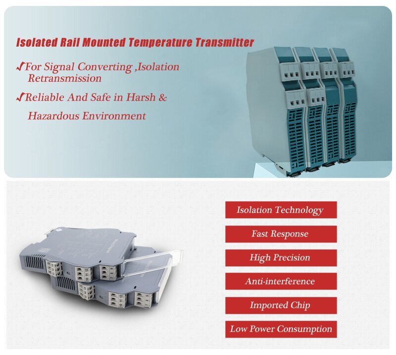 Wepower electronic-din rail temperature transmitter