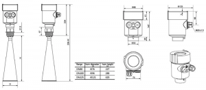 dimension of 26G radar level meter