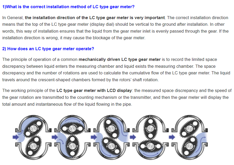 oval gear flow meter knowledge LC Type flow meter