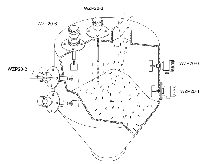 rotary paddle level switch-installation diagram