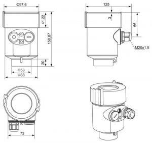 structure diagram of 26G radar level meter